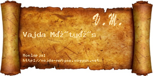Vajda Mátyás névjegykártya